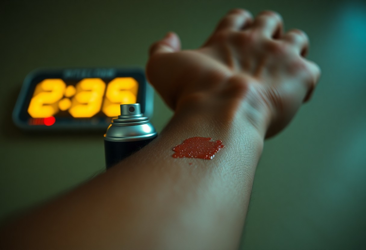 duration of pepper spray residue on skin uza