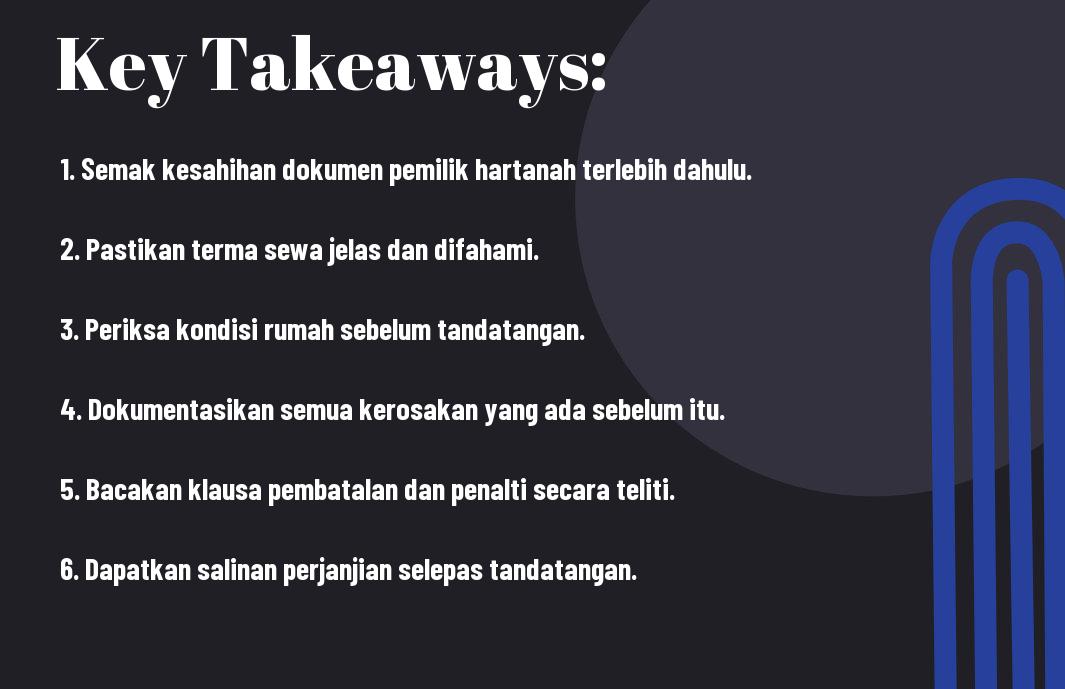 checklist dokumen sebelum tandatangan sewa rumah swa