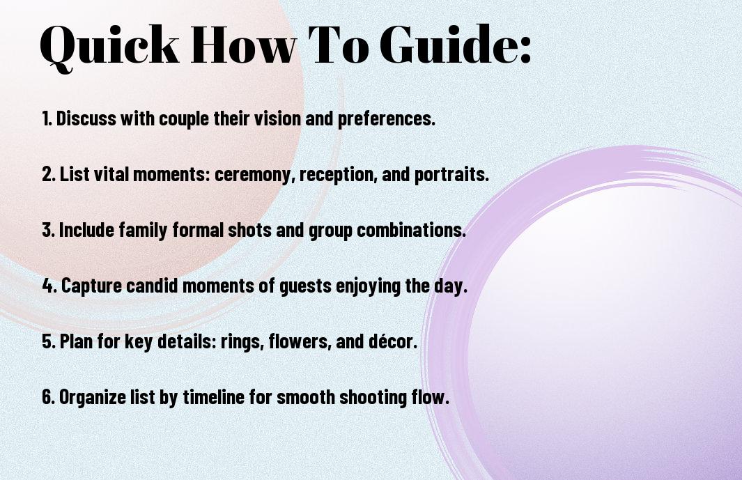 How To Create A Wedding Photography Shot List - Key Moments You Won't Want To Miss 1 creating a wedding photography shot list key moments ams