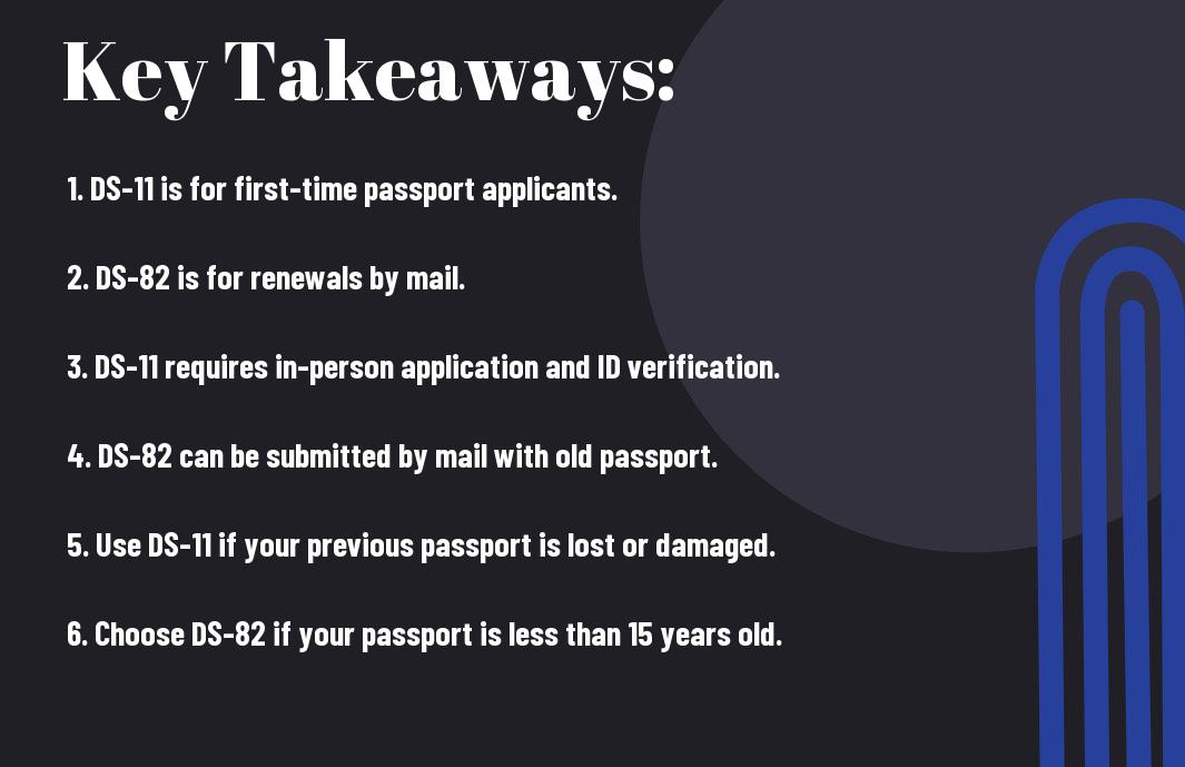 ds 11 vs ds 82 which passport form needed pmf