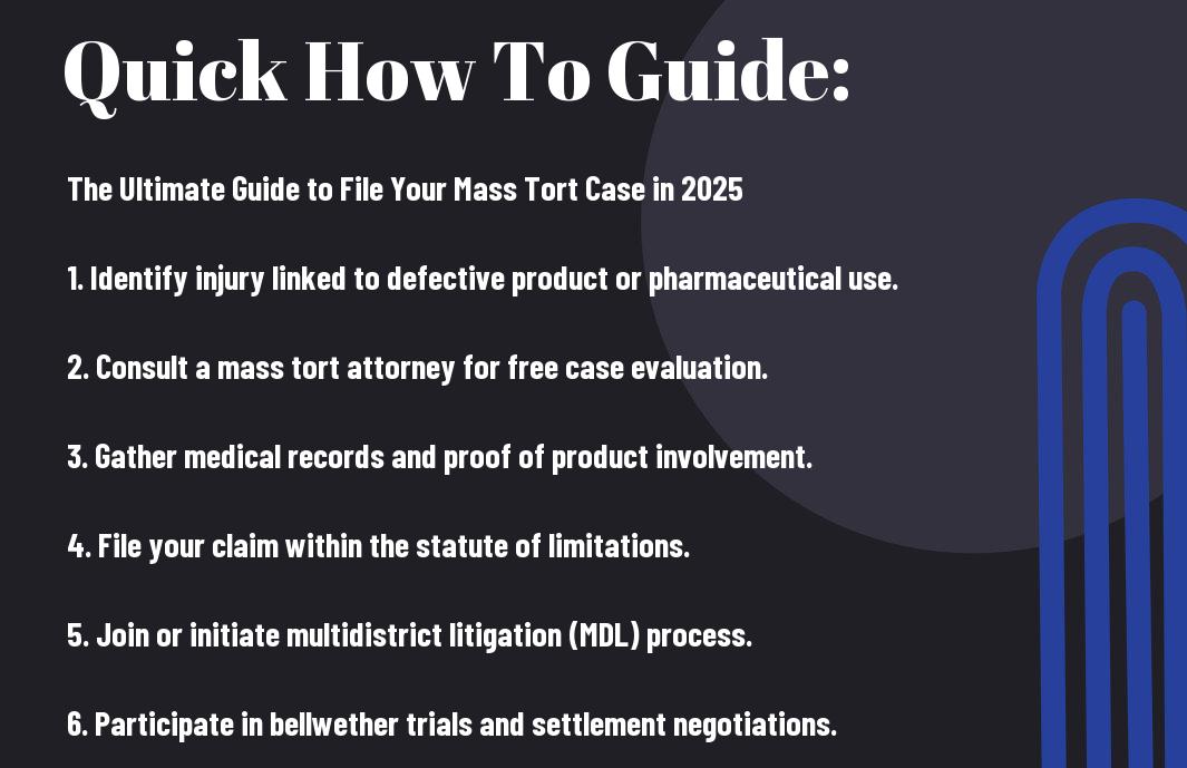Mass Tort Case discussion trial