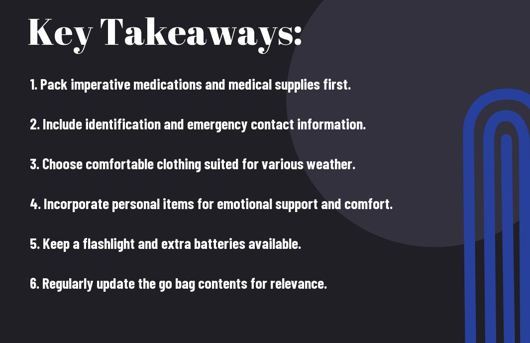 go bag tips for seniors be prepared ums