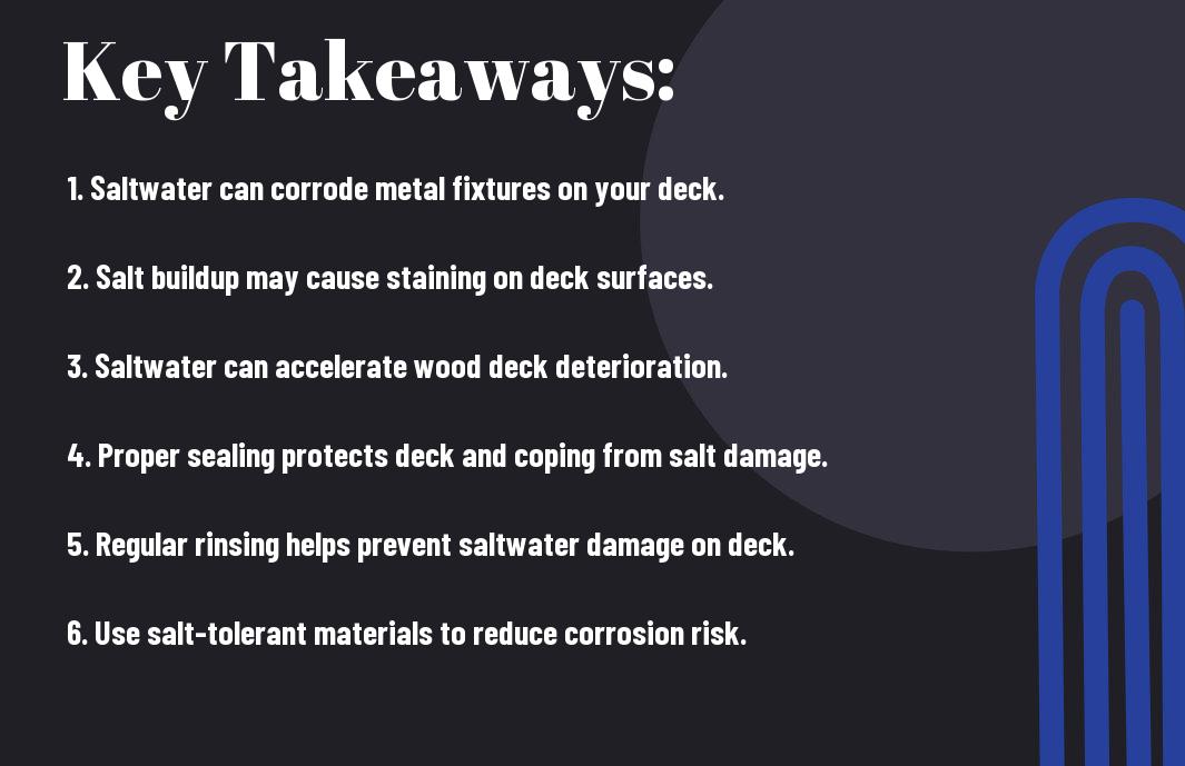 is pool saltwater damaging my deck