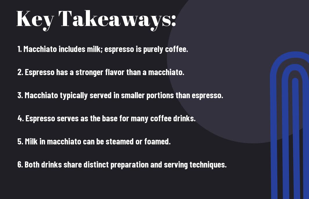 key differences between macchiato and espresso hgk