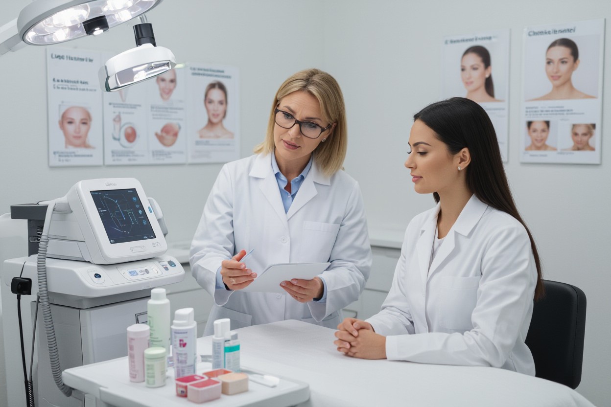 consulting to see if a chemical peel is better than laser