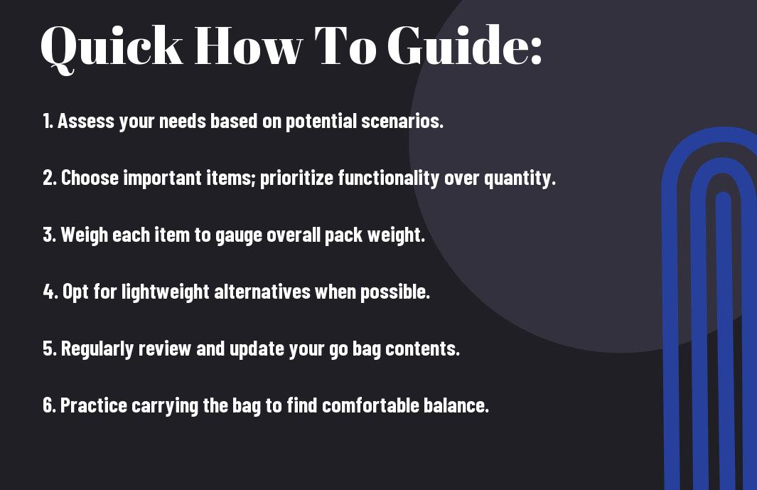 lightweight vs fully loaded balancing go bag weight nca