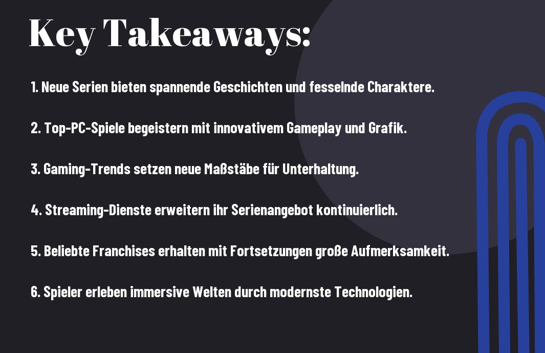 neueste serien and pc spiele des jahres van