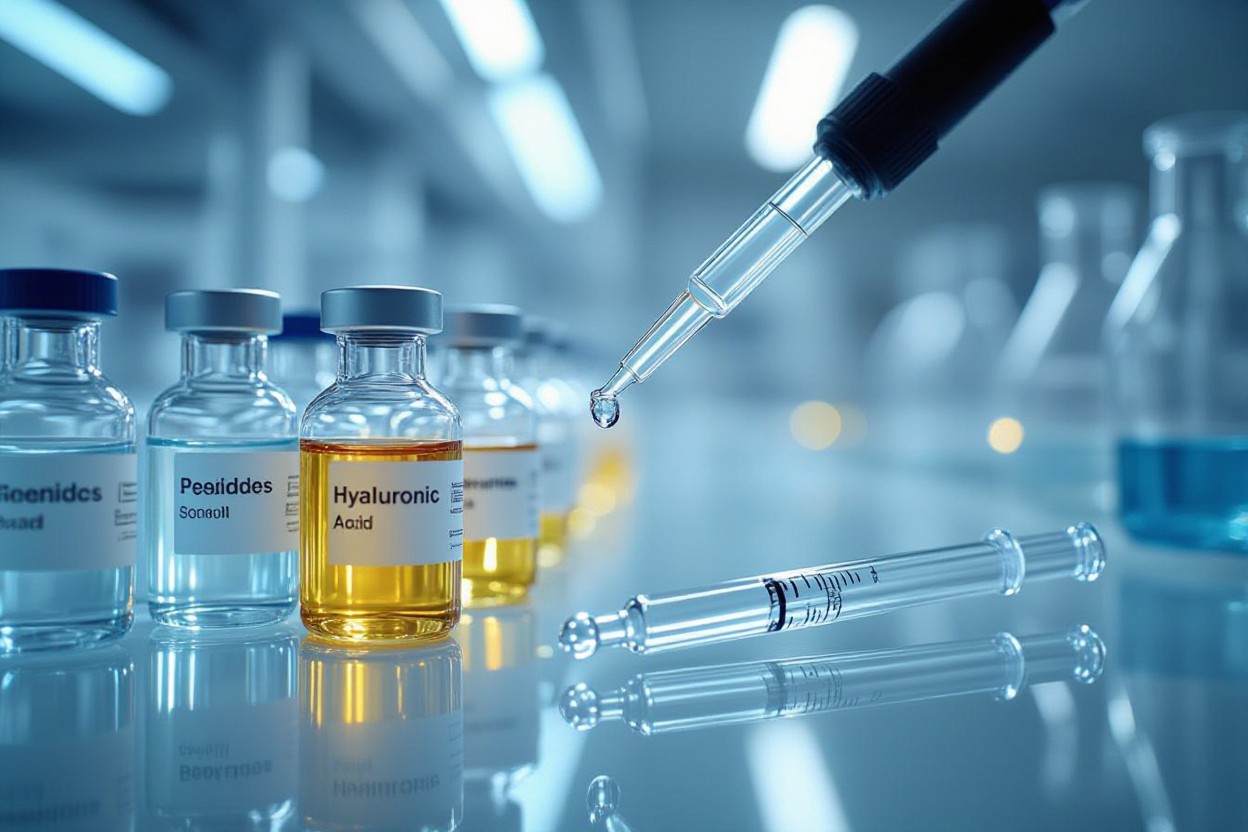 difference between peptides and hyaluronic acid in serums?