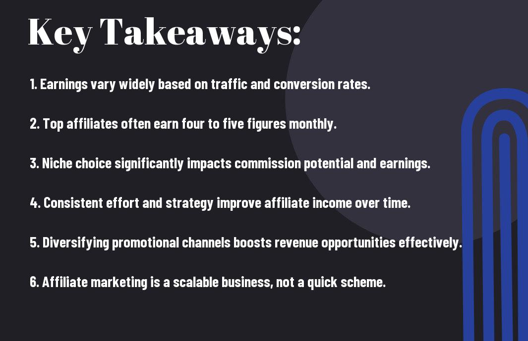 Potential earnings in affiliate marketing olu