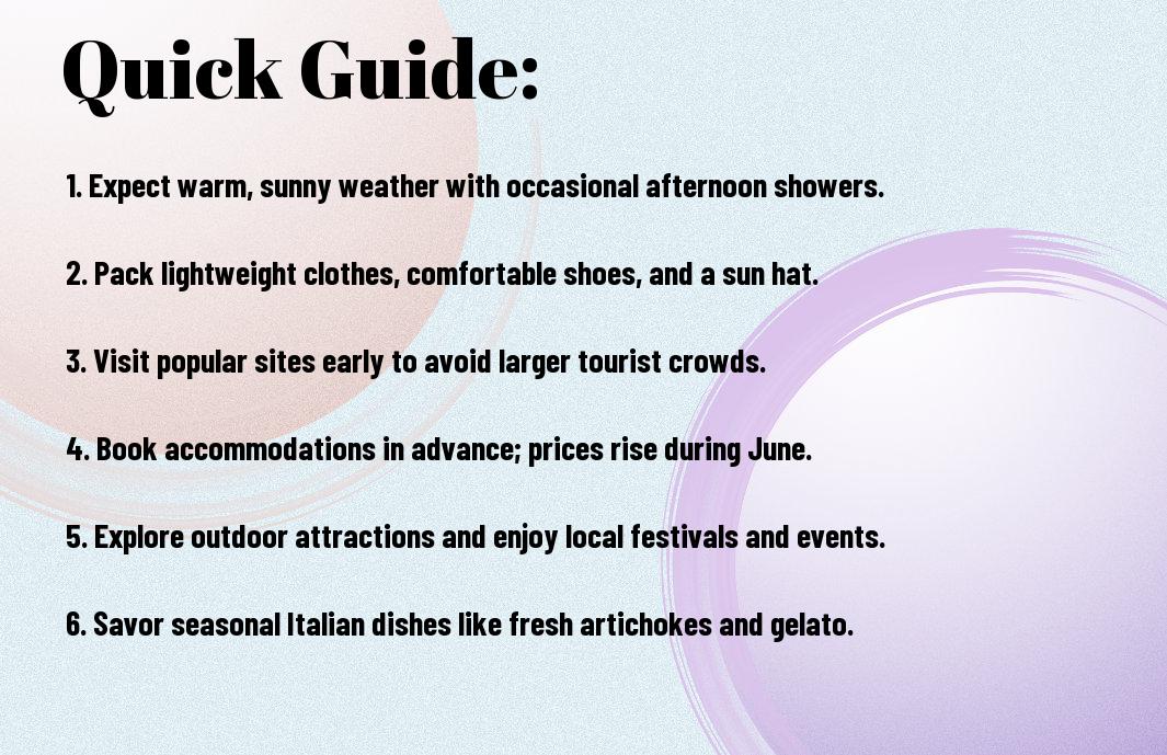rome in june visitor guide and tips