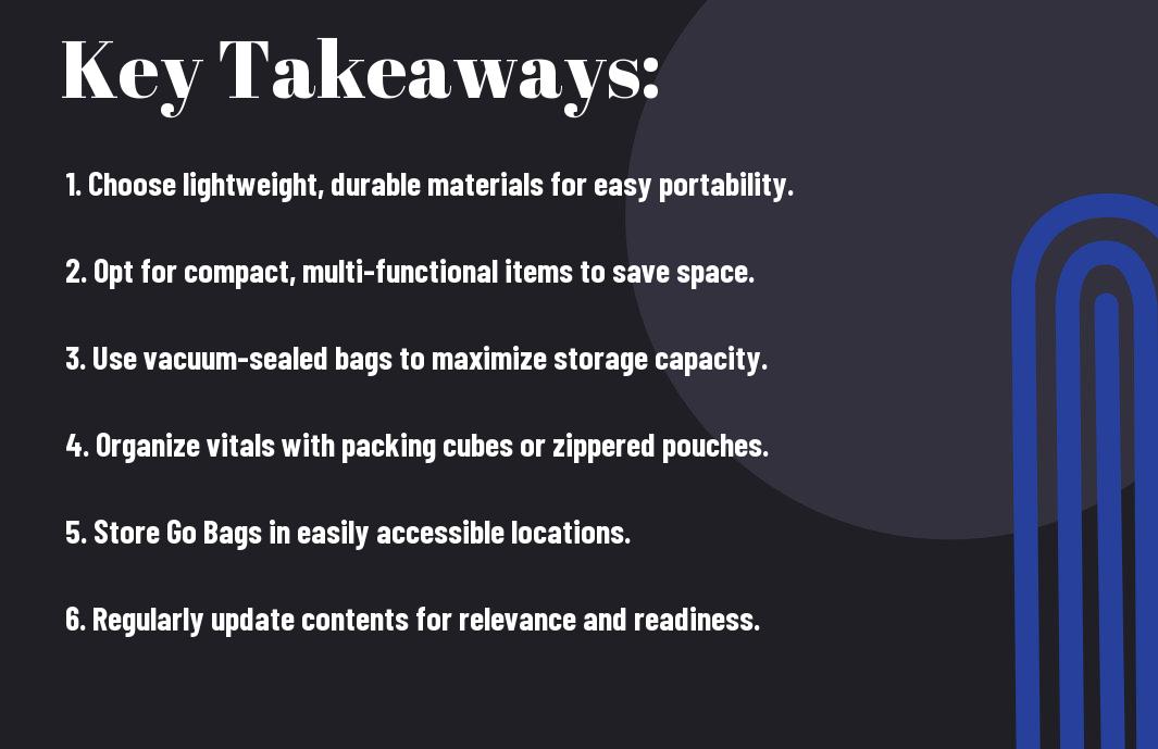 space saving go bag tips for apartment dwellers qaq