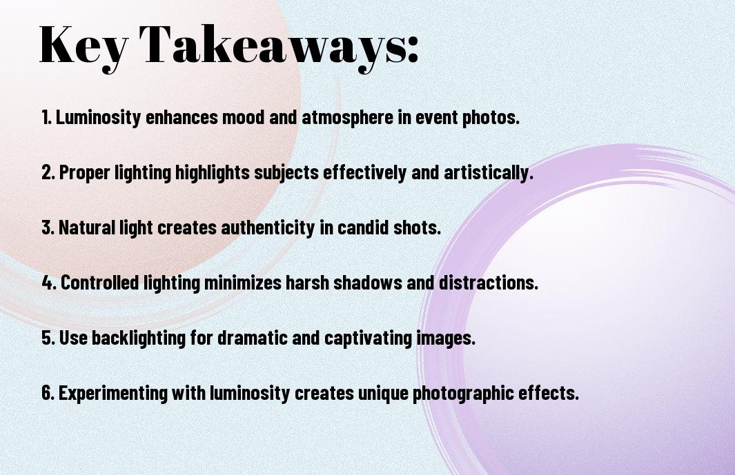 the role of luminosity in event photography