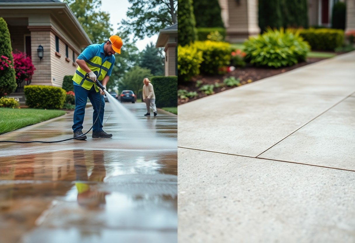 pressure washing before and after